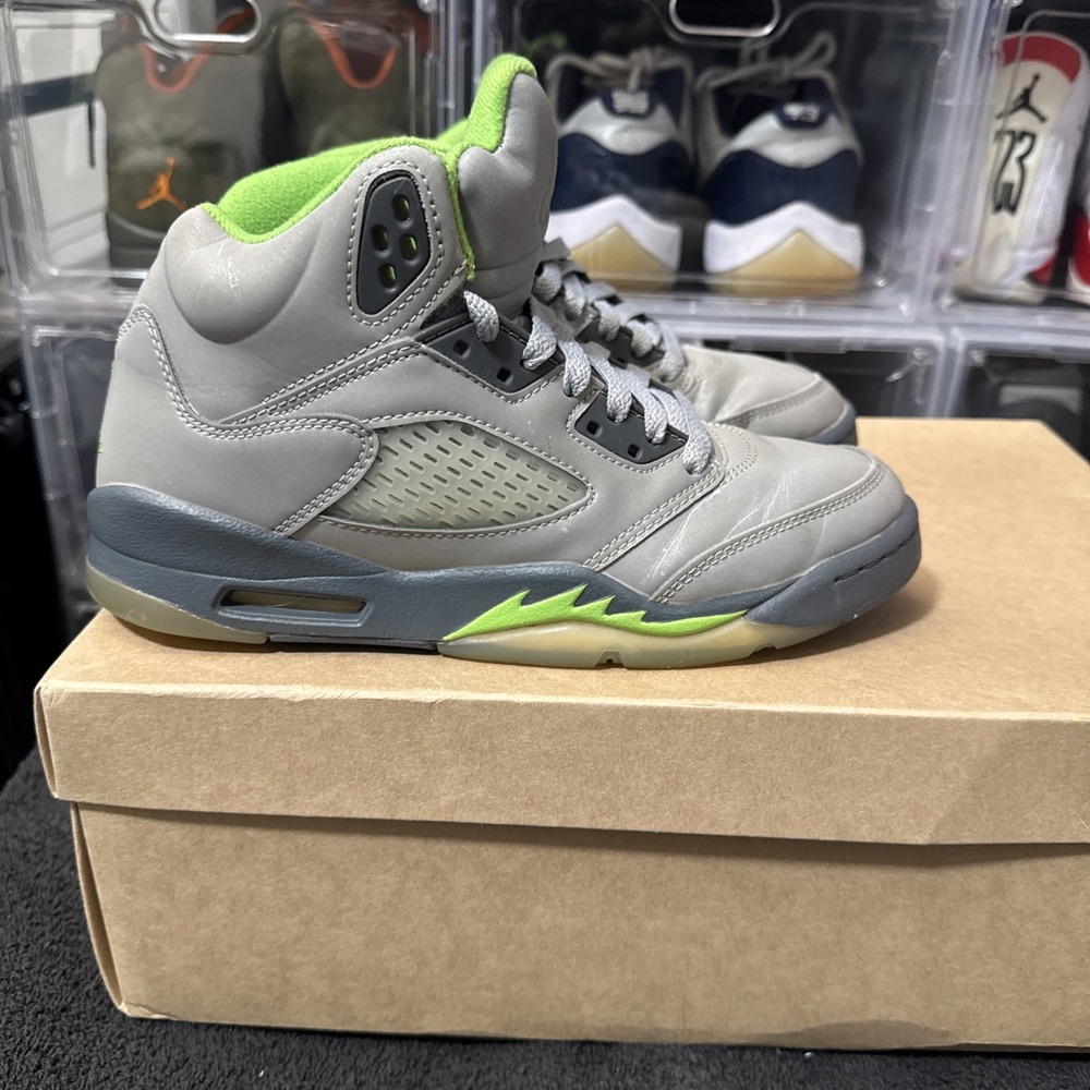 Jordan Air Jordan 5 High Top Lace-Up Sneakers Gray/Green DQ3734-003